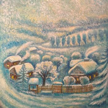 Peinture intitulée "Winter" par Tamara Michel, Œuvre d'art originale, Huile Monté sur Châssis en bois