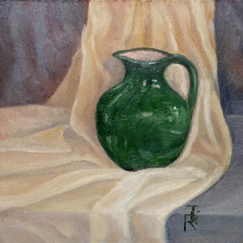 Peinture intitulée "Green jug" par Tamara Rozinskay, Œuvre d'art originale, Huile