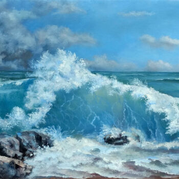 Peinture intitulée "Sea before the storm" par Tamara Rozinskay, Œuvre d'art originale, Huile