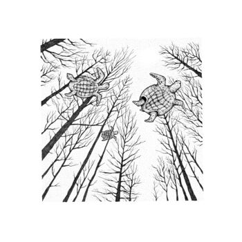 Disegno intitolato "Swimming forest #3…" da Tamara Thys (Holdzeline), Opera d'arte originale, Inchiostro
