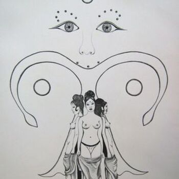Drawing titled "Femenidad" by Tamara Valdovino, Original Artwork