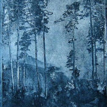 Malerei mit dem Titel "My blue paradies" von Tamara Valdovino, Original-Kunstwerk