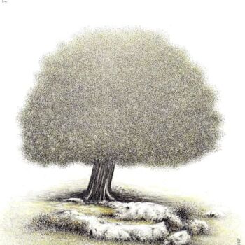 Zeichnungen mit dem Titel "The tree in my drea…" von Tamara Valdovino, Original-Kunstwerk