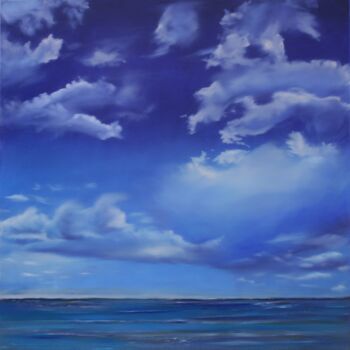 Painting titled "Noordzee" by Tamas Herczeg, Original Artwork, Oil