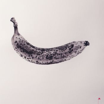 Painting titled "Just a banana" by Tamás Haik, Original Artwork, Pencil