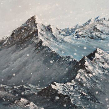 Pintura intitulada "Crazy mountains" por Tammy Gauthreaux, Obras de arte originais, Óleo