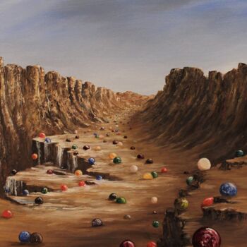 Peinture intitulée "Ball Falls" par Tammy Gauthreaux, Œuvre d'art originale, Huile
