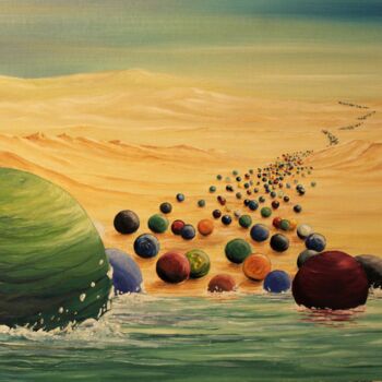 Peinture intitulée "Balls on a roll" par Tammy Gauthreaux, Œuvre d'art originale, Huile