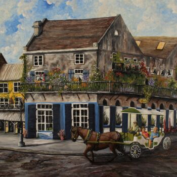 Painting titled "New Orleans" by Tammy Gauthreaux, Original Artwork, Oil Mounted on Cardboard