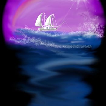 「Sailing」というタイトルのデジタルアーツ Tammy Juddによって, オリジナルのアートワーク