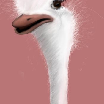 Digitale Kunst mit dem Titel "Silly Ostrich" von Tammy Judd, Original-Kunstwerk