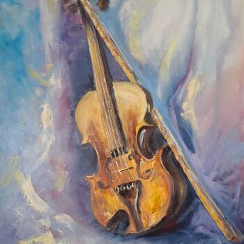 Картина под названием "Скрипка" - Таня Кошко, Подлинное произведение искусства, Масло