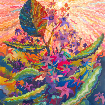 Peinture intitulée "Crown Flowers" par Tanbelia, Œuvre d'art originale, Aquarelle