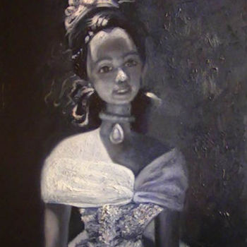 Painting titled "Retrato de Barbie c…" by Tancara, Original Artwork, Oil