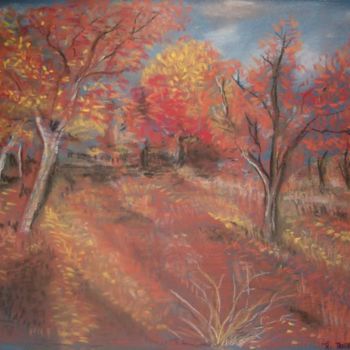 Peinture intitulée "automne" par Angélique Tanchon, Œuvre d'art originale