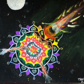 "Uzayda mandala patl…" başlıklı Resim Taner Karabulut tarafından, Orijinal sanat, Akrilik