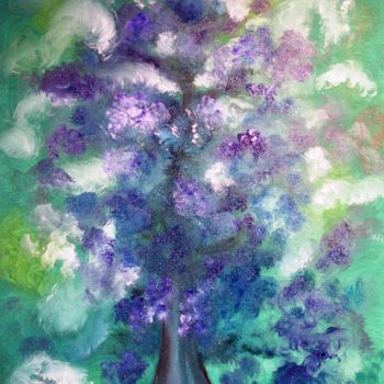 Peinture intitulée "arbre-bleu.jpg" par Tanguy De La Brosse, Œuvre d'art originale