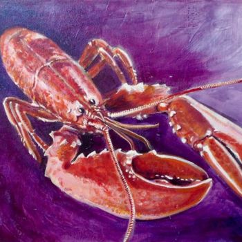 Painting titled "Lobster" by Tatiana K.F., Original Artwork, Acrylic