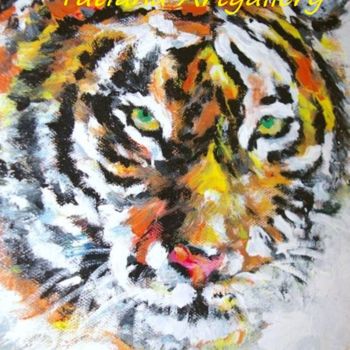 Peinture intitulée "tiger.jpg" par Tatiana K.F., Œuvre d'art originale, Autre