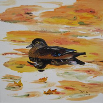 Malarstwo zatytułowany „Cane sur l'eau” autorstwa Tania Ohse, Oryginalna praca, Akryl