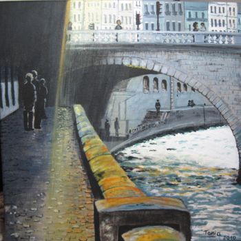 Painting titled "Sous les Ponts de P…" by Tania Ohse, Original Artwork, Acrylic