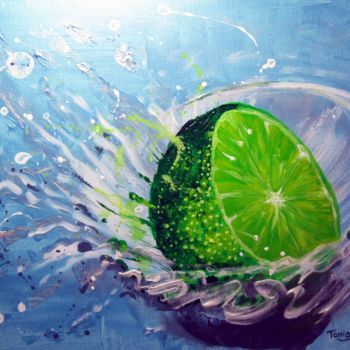 Painting titled "Citron vert" by Tania Ohse, Original Artwork, Acrylic