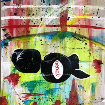 Malerei mit dem Titel "Boxing marks" von Tania Delfine, Original-Kunstwerk, Acryl