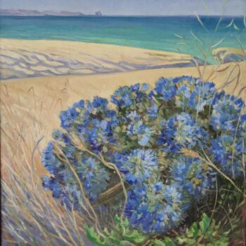 Malerei mit dem Titel "Blue bush" von Tania Kyriakidou, Original-Kunstwerk, Öl