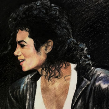 Drawing titled "Michael Jackson" by Tania Larionova, Original Artwork, Pencil