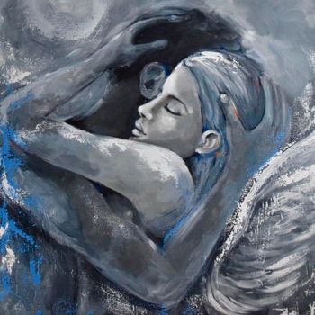 Pintura titulada "ángel oscuro" por Tania, Obra de arte original, Acrílico