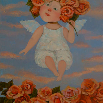 Painting titled "Soaring" by Tankshi, Original Artwork, Oil
