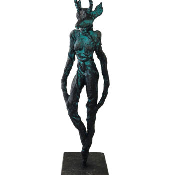 Sculpture titled "Little Big Gazelle" by Tanit, Original Artwork, Metals