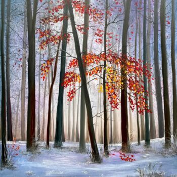 Painting titled "Magic forest tree -…" by Tanja Frost, Original Artwork, Oil