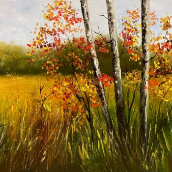 绘画 标题为“Colorful autumn for…” 由Tanja Frost, 原创艺术品, 油 安装在木质担架架上