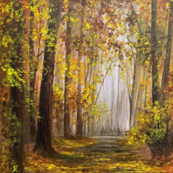 Pittura intitolato "Autumn Park" da Tanja Frost, Opera d'arte originale, Acrilico