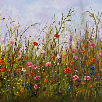 Painting titled "Field Harmony" by Tanja Frost, Original Artwork, Acrylic
