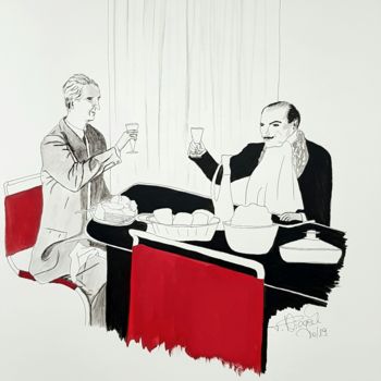 Zeichnungen mit dem Titel "a mon ami" von Tanja Niegsch, Original-Kunstwerk, Gouache
