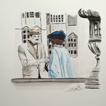 Rysunek zatytułowany „une affaire de coeu…” autorstwa Tanja Niegsch, Oryginalna praca, Gwasz