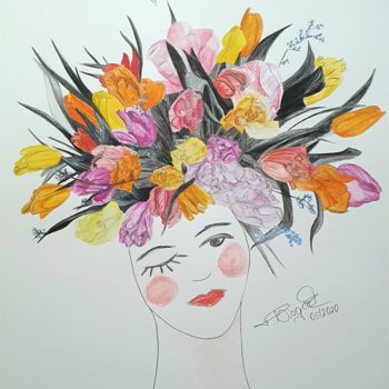 Drawing titled "the power of your f…" by Tanja Niegsch, Original Artwork, Watercolor