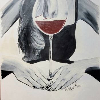 「red vine」というタイトルの絵画 Tanja Niegschによって, オリジナルのアートワーク, オイル