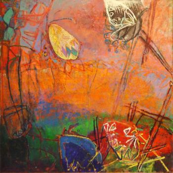 Painting titled "Butterfly Garden" by Tanja Djokic, Original Artwork