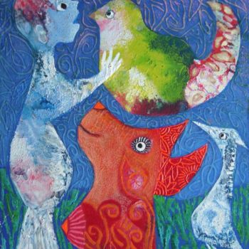 Painting titled "Friends" by Tanja Djokic, Original Artwork