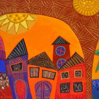Painting titled "Our Home On A Tropi…" by Tanja Djokic, Original Artwork
