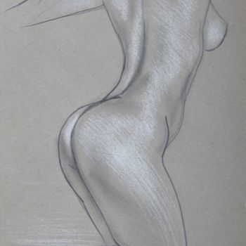 「Nude」というタイトルの描画 Tanja Kolinkoによって, オリジナルのアートワーク, チョーク