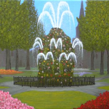 Painting titled "Centennial Park" by Ed Moralez, Original Artwork, Oil