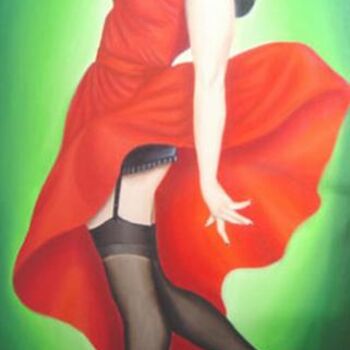 「Red Dress」というタイトルの絵画 Karin Frenchによって, オリジナルのアートワーク