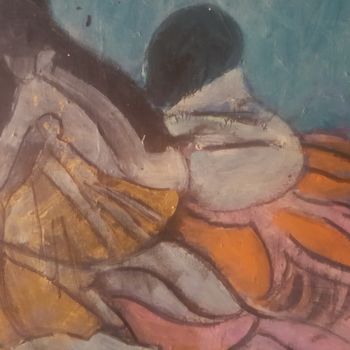 Картина под названием "vagues" - Virginia Tansu, Подлинное произведение искусства, Акрил Установлен на Деревянная рама для н…