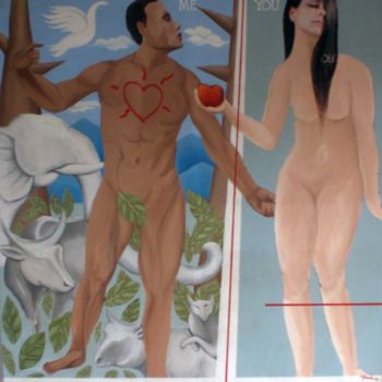 Painting titled "Adam and Eva" by Tanto Sutianto, Original Artwork