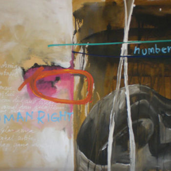 Картина под названием "Human right 1" - Tanto Sutianto, Подлинное произведение искусства