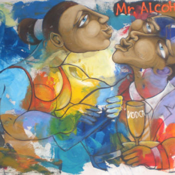 Painting titled "Mr. Alcohol" by Tanto Sutianto, Original Artwork